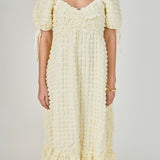 Bubble Puff Sleeve Maxi Dress