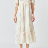 Bubble Puff Sleeve Maxi Dress