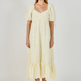 Bubble Puff Sleeve Maxi Dress