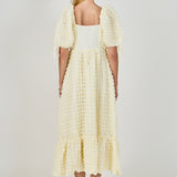 Bubble Puff Sleeve Maxi Dress