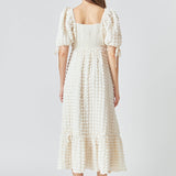 Bubble Puff Sleeve Maxi Dress