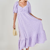 Bubble Puff Sleeve Maxi Dress