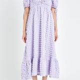 Bubble Puff Sleeve Maxi Dress