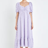 Bubble Puff Sleeve Maxi Dress