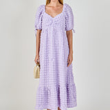 Bubble Puff Sleeve Maxi Dress