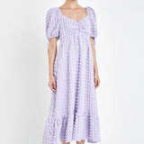 Bubble Puff Sleeve Maxi Dress