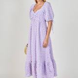 Bubble Puff Sleeve Maxi Dress