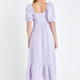 Bubble Puff Sleeve Maxi Dress