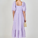 Bubble Puff Sleeve Maxi Dress