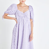 Bubble Puff Sleeve Maxi Dress