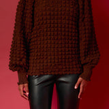 Mock Neck Long-Sleeve Blouse