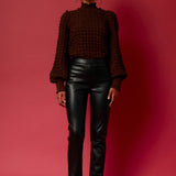 Mock Neck Long-Sleeve Blouse