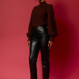 Mock Neck Long-Sleeve Blouse
