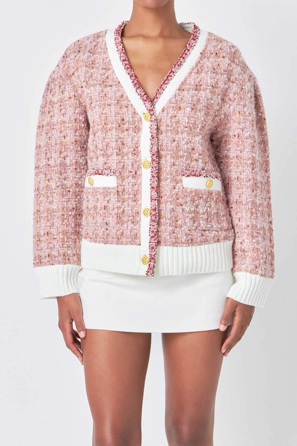 Premium Boucle Cardigan – Endless Rose