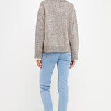 Knit Sweater with Contrast Neck Tie
