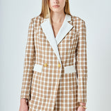 Premium Houndstooth Blazer Romper