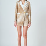 Premium Houndstooth Blazer Romper