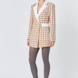 Premium Houndstooth Blazer Romper