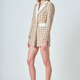 Premium Houndstooth Blazer Romper