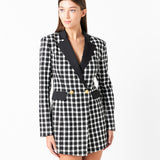 Premium Houndstooth Blazer Romper