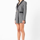 Premium Houndstooth Blazer Romper