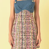 Premium Tweed Square Neck Dress