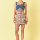 Premium Tweed Square Neck Dress