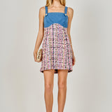 Premium Tweed Square Neck Dress