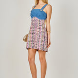 Premium Tweed Square Neck Dress