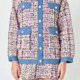 Premium Tweed & Denim Combo Jacket