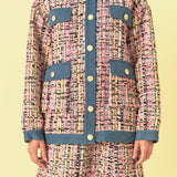 Premium Tweed & Denim Combo Jacket