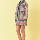 Premium Tweed & Denim Combo Jacket