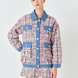 Premium Tweed & Denim Combo Jacket