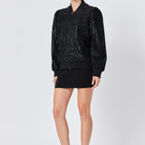 Velvet Sequin Bomber Jacket