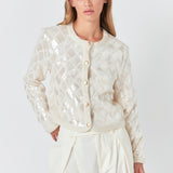 Sequin Patchwork Crochet Jacket