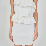 Knit Ruffle Mini Dress