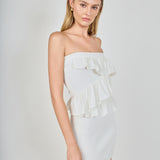 Knit Ruffle Mini Dress