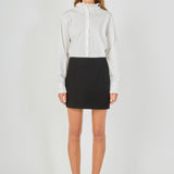 Embroidered Ruffle Collar Blouse