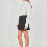 Embroidered Ruffle Collar Blouse