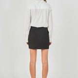 Embroidered Ruffle Collar Blouse