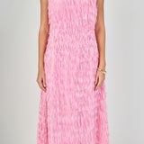 Fringe Sleeveless Midi Dress