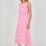 Fringe Sleeveless Midi Dress