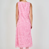 Fringe Sleeveless Midi Dress