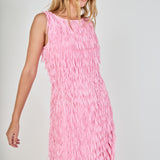 Fringe Sleeveless Midi Dress