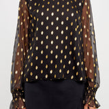 Polka Dot Chiffon Blouse