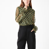 Polka Dot Chiffon Blouse