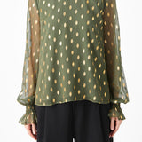 Polka Dot Chiffon Blouse