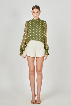 Polka Dot Chiffon Blouse