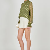 Polka Dot Chiffon Blouse