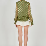 Polka Dot Chiffon Blouse